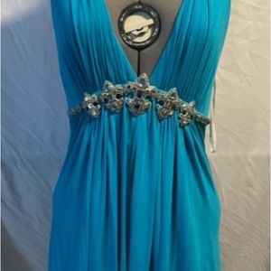 Sky Turquoise Halter Dress